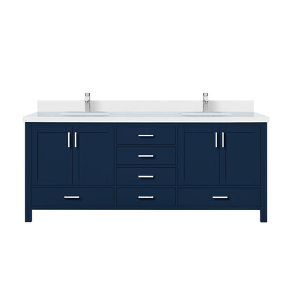 Lexora Jacques 80 in. Navy Blue Double Sink Bath Vanity