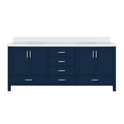 Lexora Jacques 80 in. Navy Blue Double Sink Bath Vanity