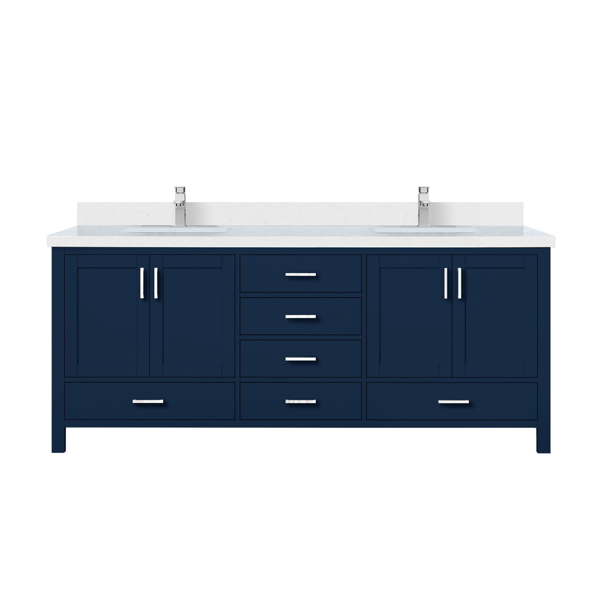 Lexora Jacques 80 in. Navy Blue Double Sink Bath Vanity
