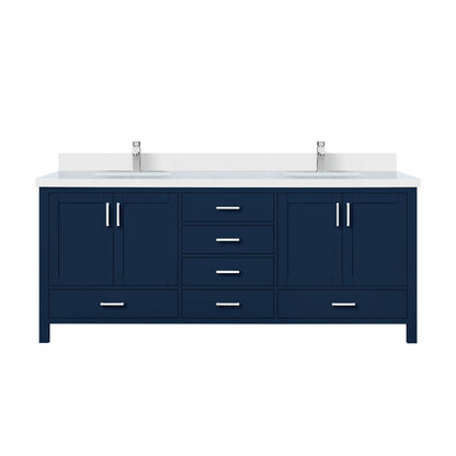 Lexora Jacques 80 in. Navy Blue Double Sink Bath Vanity