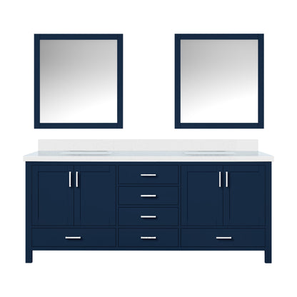 Lexora Jacques 80 in. Navy Blue Double Sink Bath Vanity