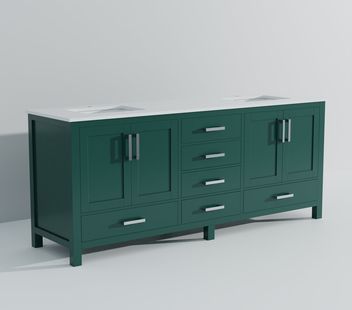 Lexora Jacques 80 in. Green Double Sink Bath Vanity