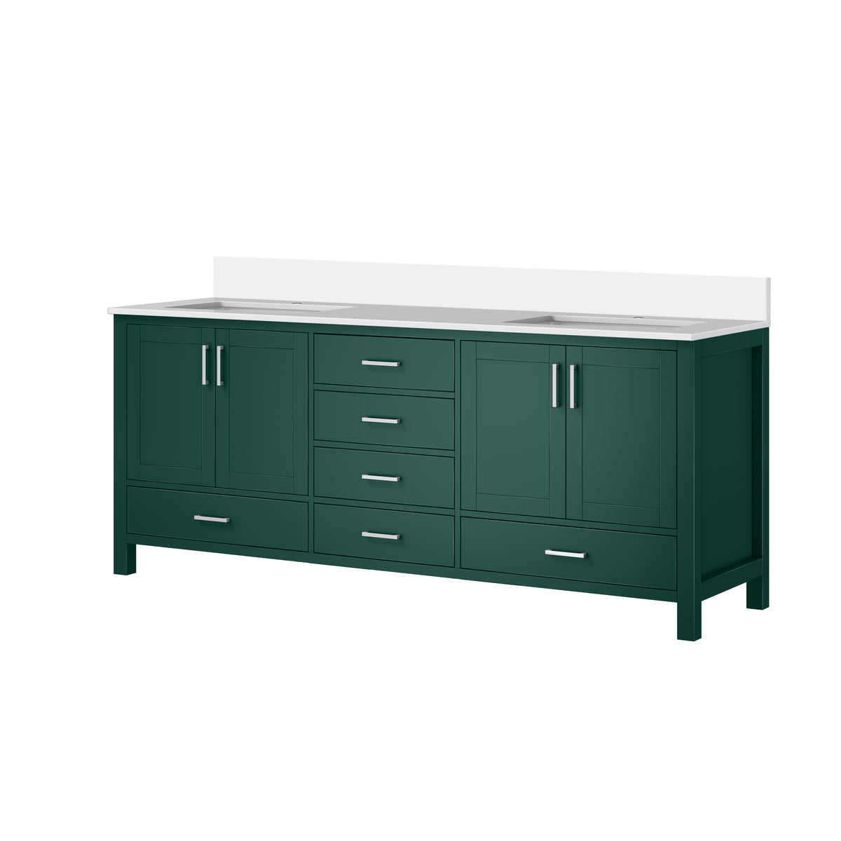 Lexora Jacques 80 in. Green Double Sink Bath Vanity
