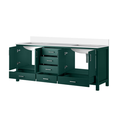 Lexora Jacques 80 in. Green Double Sink Bath Vanity