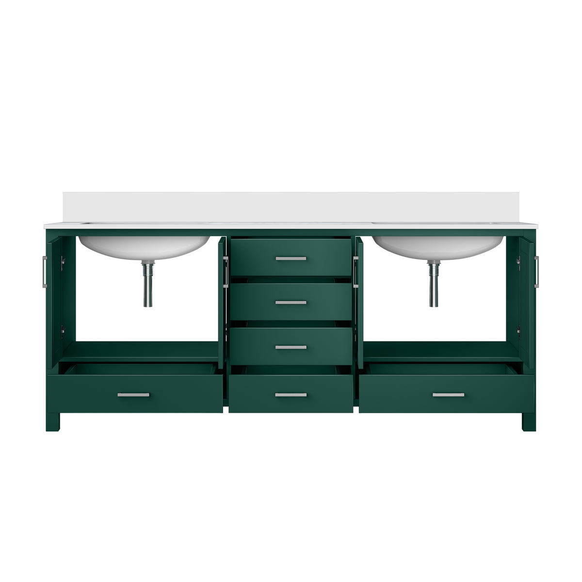 Lexora Jacques 80 in. Green Double Sink Bath Vanity