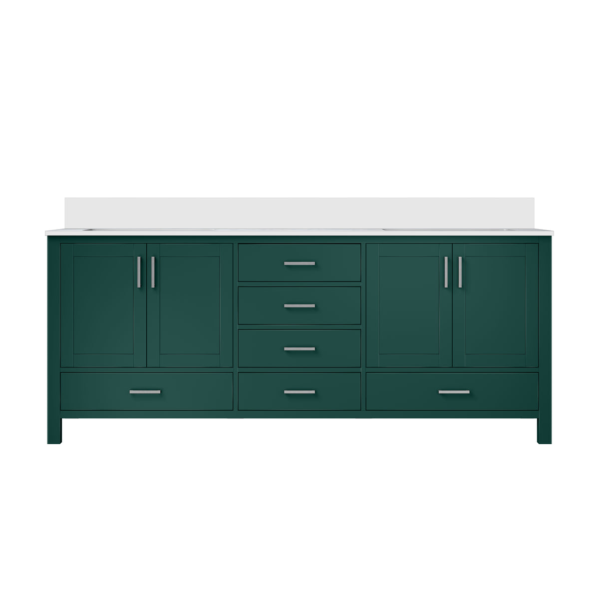 Lexora Jacques 80 in. Green Double Sink Bath Vanity