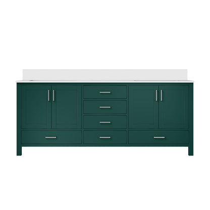 Lexora Jacques 80 in. Green Double Sink Bath Vanity