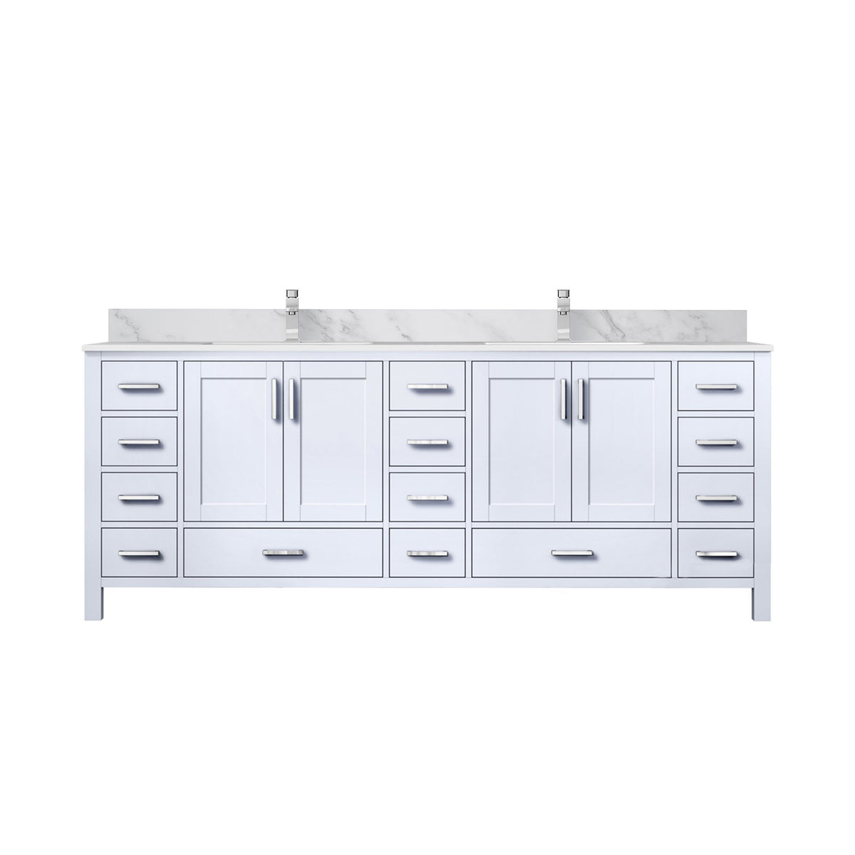 Lexora Jacques 84 in. White Double Sink Bath Vanity