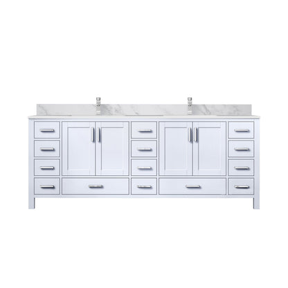 Lexora Jacques 84 in. White Double Sink Bath Vanity