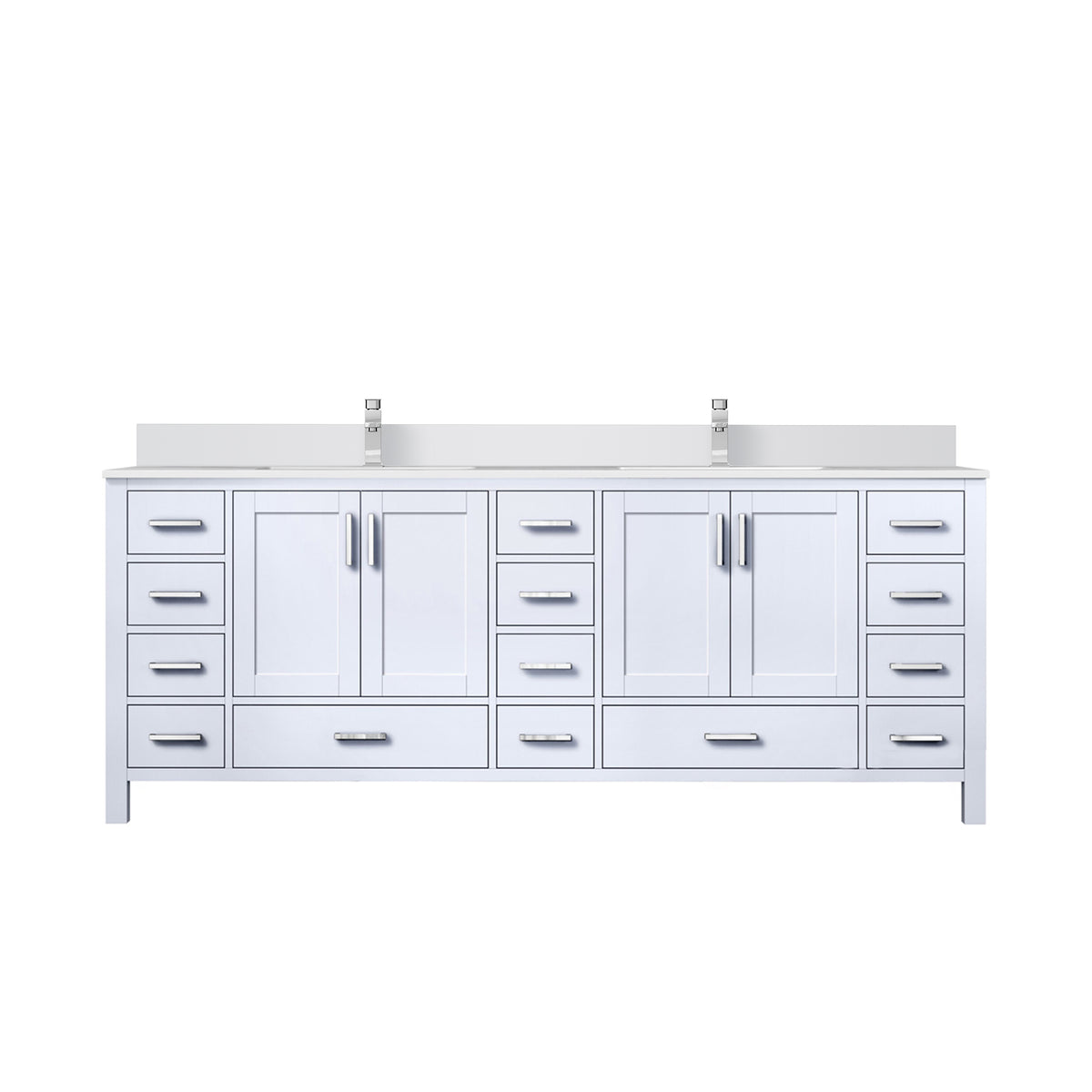 Lexora Jacques 84 in. White Double Sink Bath Vanity
