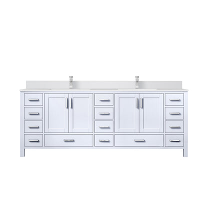 Lexora Jacques 84 in. White Double Sink Bath Vanity