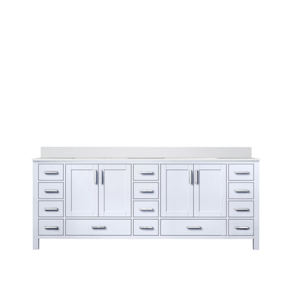 Lexora Jacques 84 in. White Double Sink Bath Vanity
