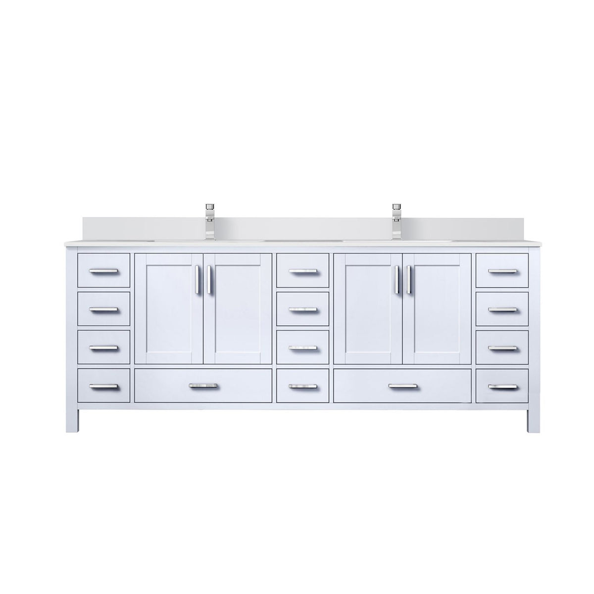 Lexora Jacques 84 in. White Double Sink Bath Vanity