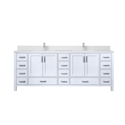 Lexora Jacques 84 in. White Double Sink Bath Vanity