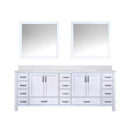 Lexora Jacques 84 in. White Double Sink Bath Vanity