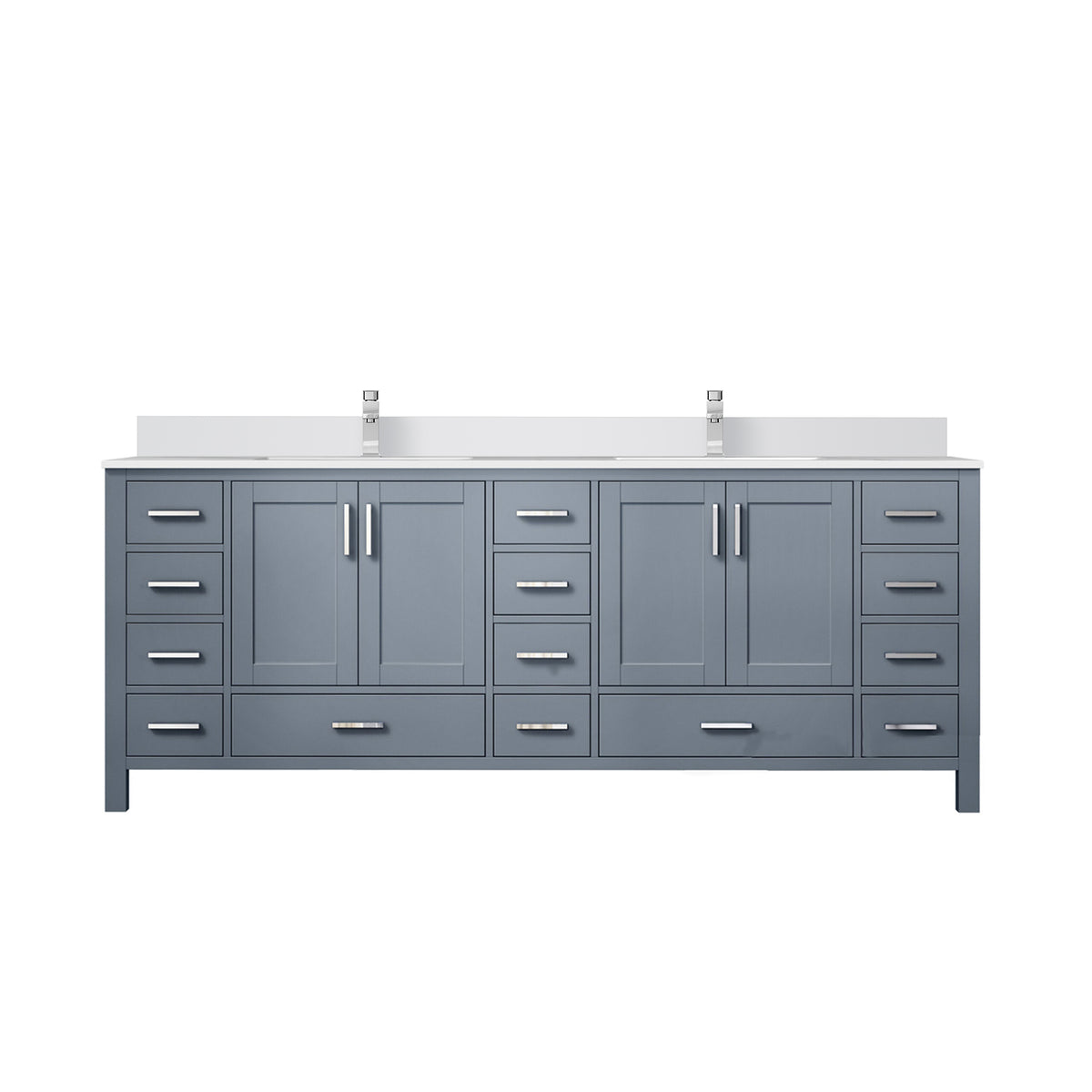 Lexora Jacques 84 in. Dark Grey Double Sink Bath Vanity
