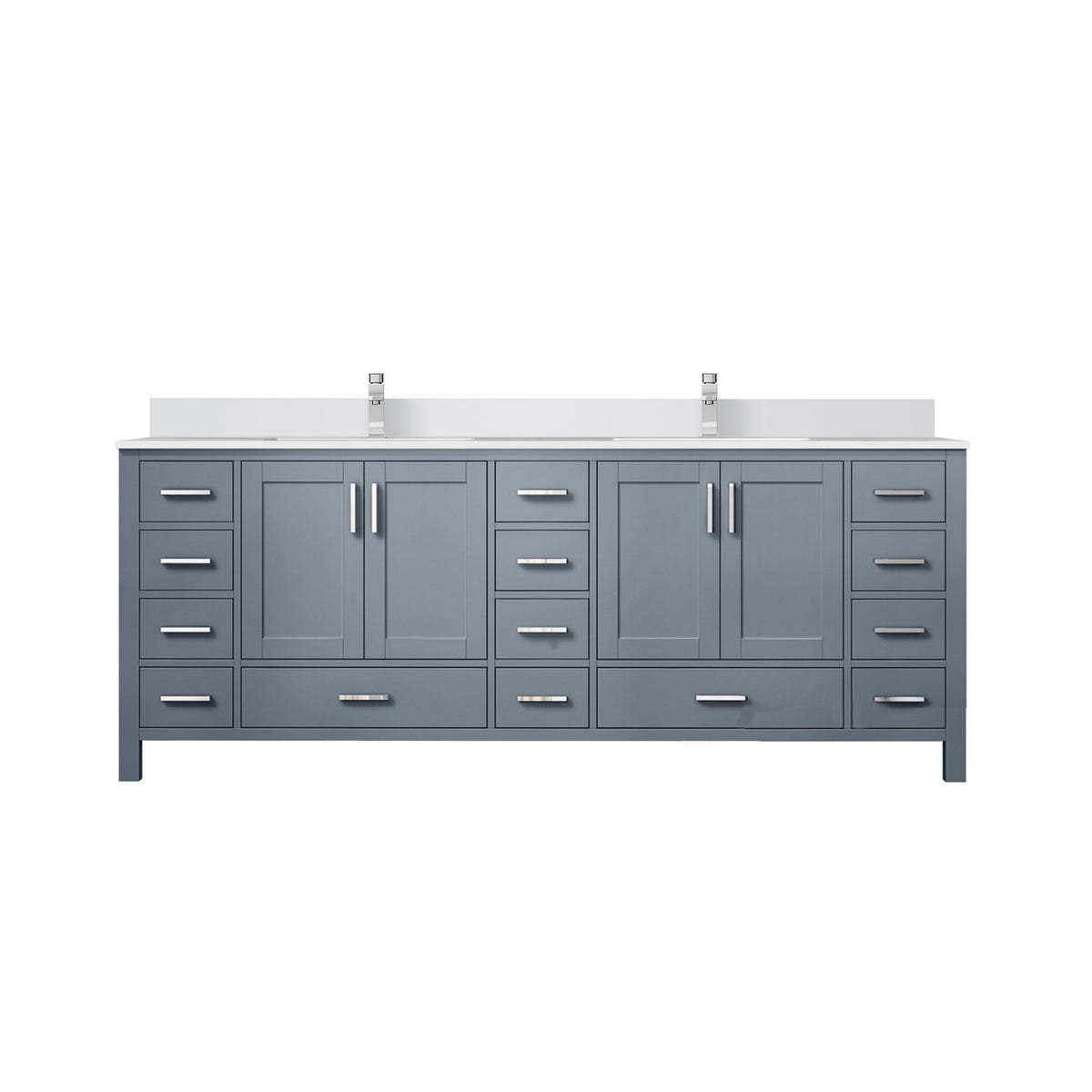 Lexora Jacques 84 in. Dark Grey Double Sink Bath Vanity