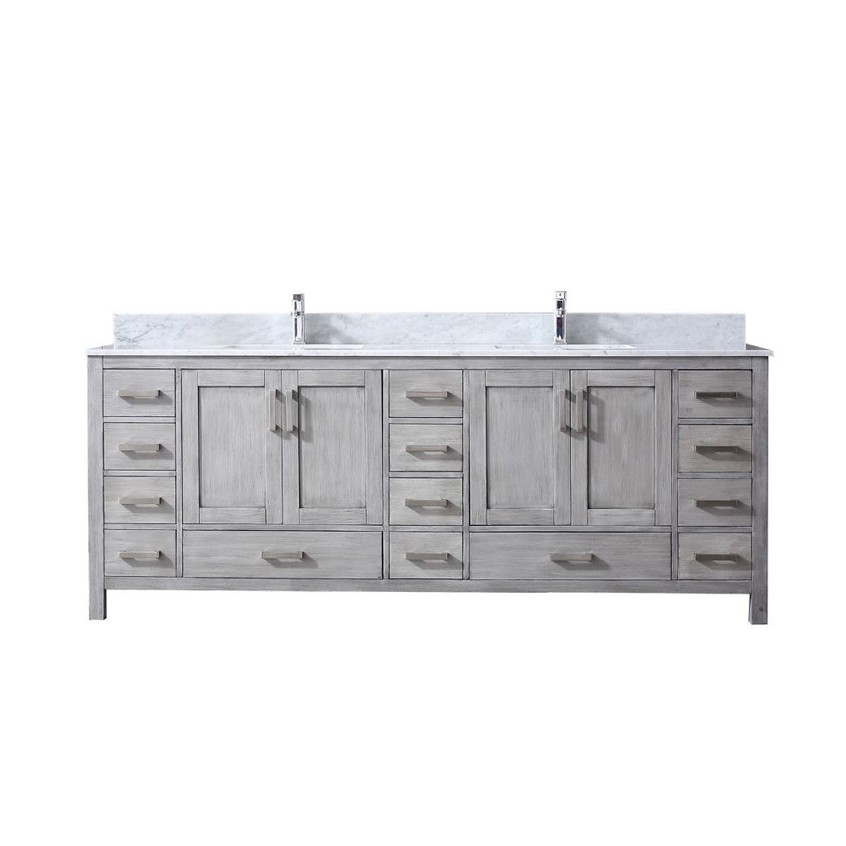 Lexora Jacques 84 in. Distressed Grey Double Sink Bath Vanity