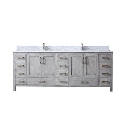 Lexora Jacques 84 in. Distressed Grey Double Sink Bath Vanity