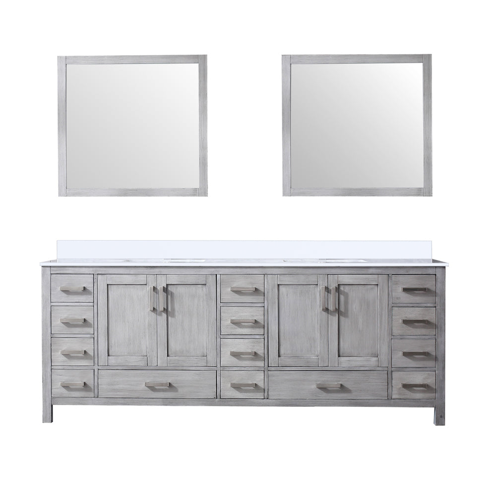 Lexora Jacques 84 in. Distressed Grey Double Sink Bath Vanity