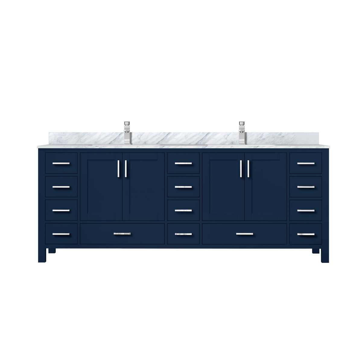 Lexora Jacques 84 in. Navy Blue Double Sink Bath Vanity