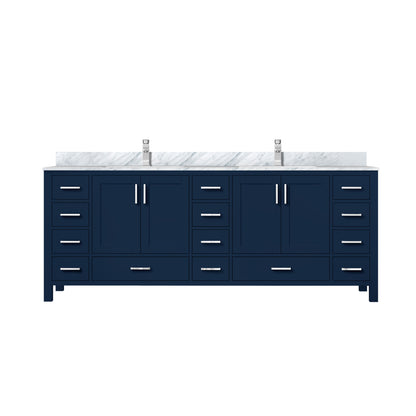 Lexora Jacques 84 in. Navy Blue Double Sink Bath Vanity