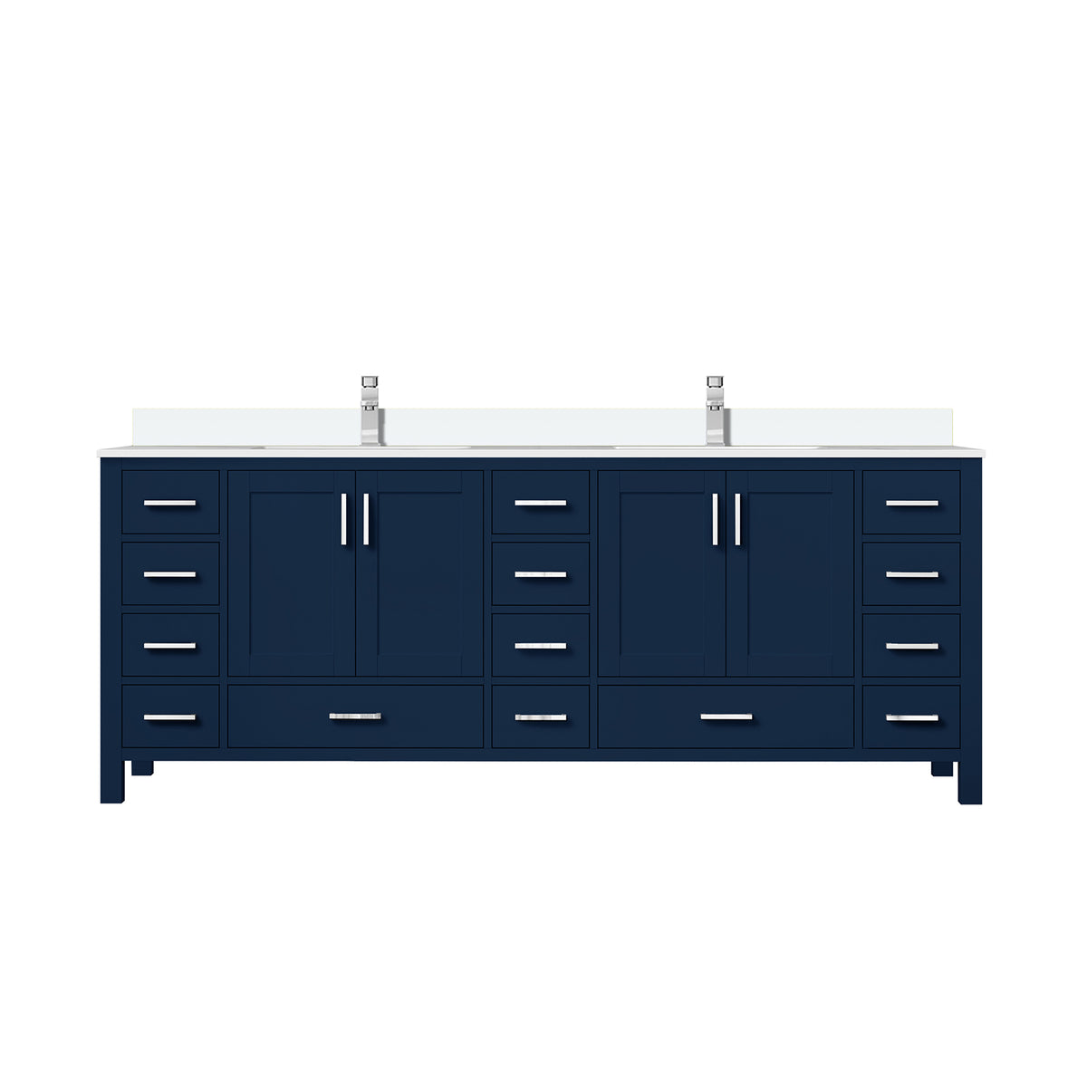 Lexora Jacques 84 in. Navy Blue Double Sink Bath Vanity