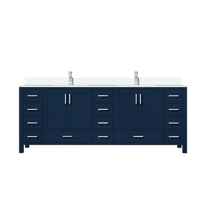 Lexora Jacques 84 in. Navy Blue Double Sink Bath Vanity