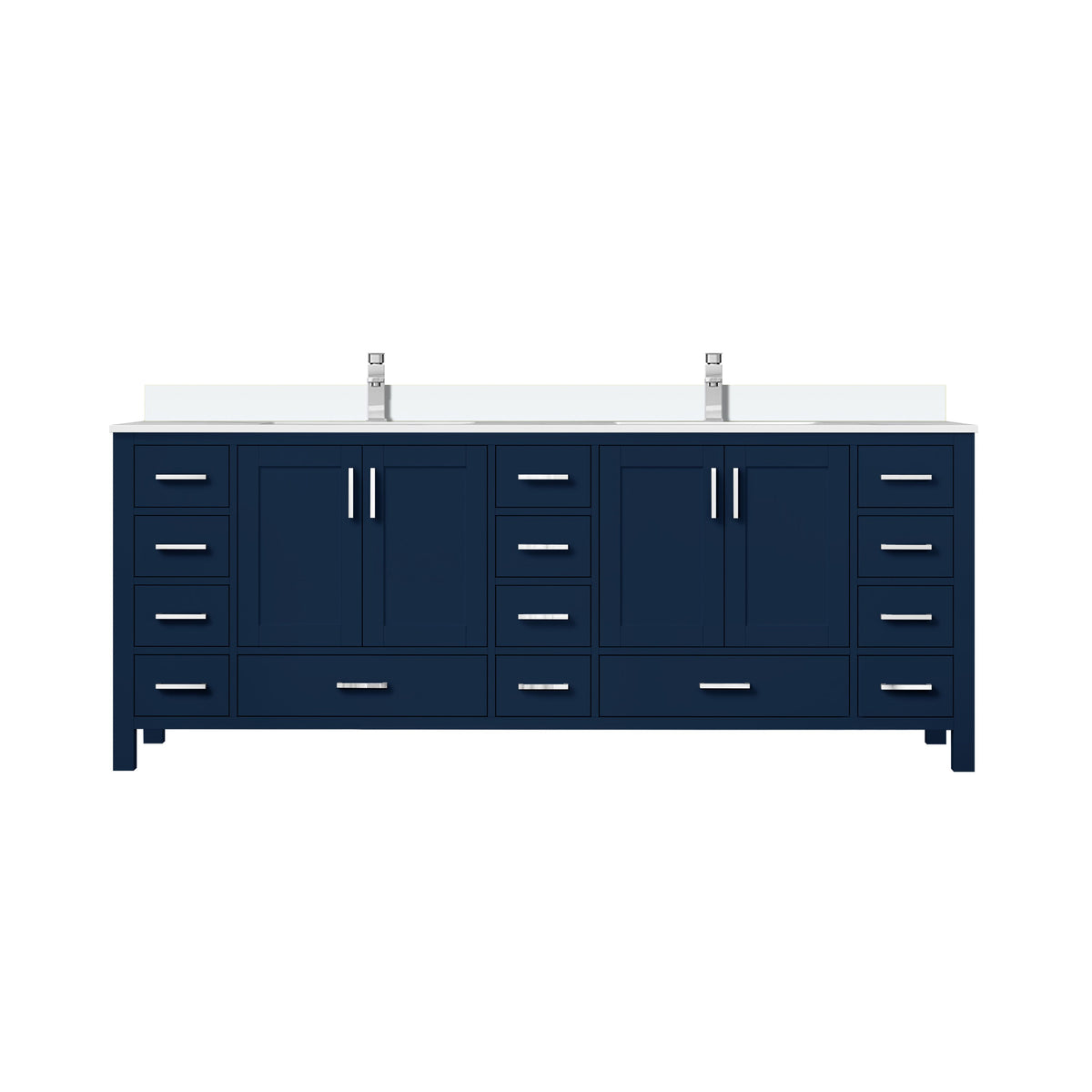 Lexora Jacques 84 in. Navy Blue Double Sink Bath Vanity
