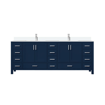Lexora Jacques 84 in. Navy Blue Double Sink Bath Vanity