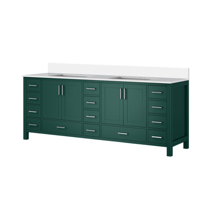 Lexora Jacques 84 in. Green Double Sink Bath Vanity