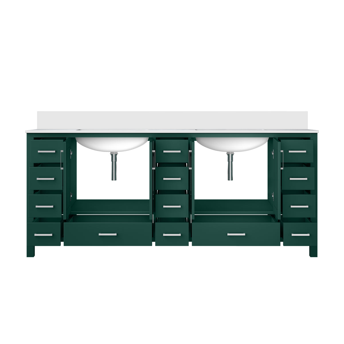 Lexora Jacques 84 in. Green Double Sink Bath Vanity