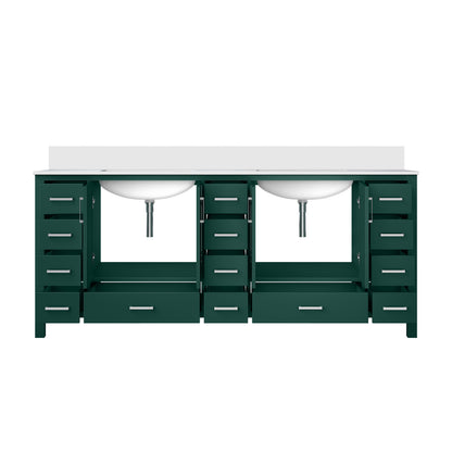 Lexora Jacques 84 in. Green Double Sink Bath Vanity