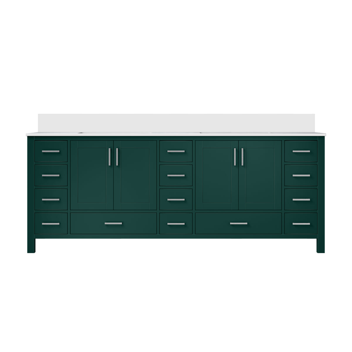 Lexora Jacques 84 in. Green Double Sink Bath Vanity