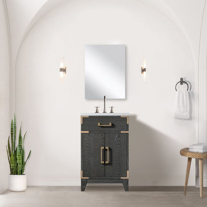 Lexora Laurel 20 in. Black Oak Single Sink Bath Vanity