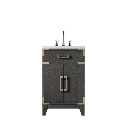 Lexora Laurel 20 in. Black Oak Single Sink Bath Vanity