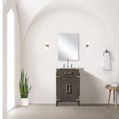 Lexora Laurel 20 in. Brown Oak Single Sink Bath Vanity