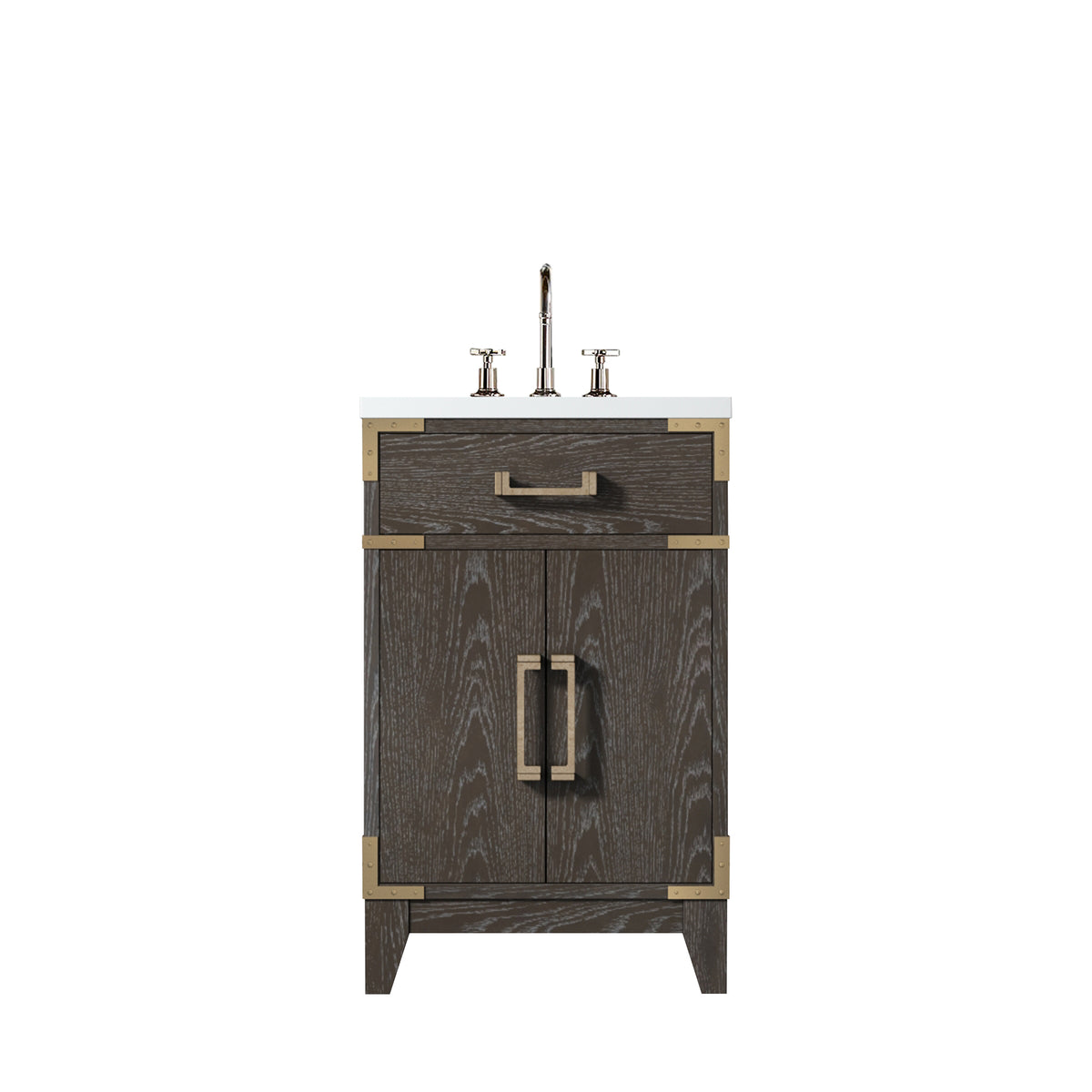 Lexora Laurel 20 in. Brown Oak Single Sink Bath Vanity