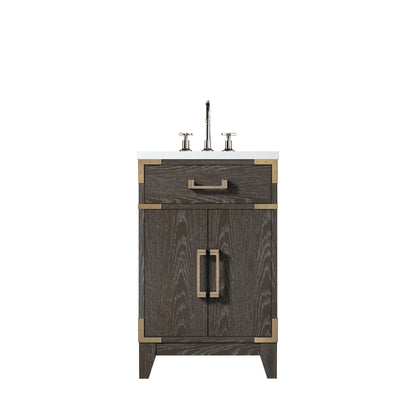 Lexora Laurel 20 in. Brown Oak Single Sink Bath Vanity