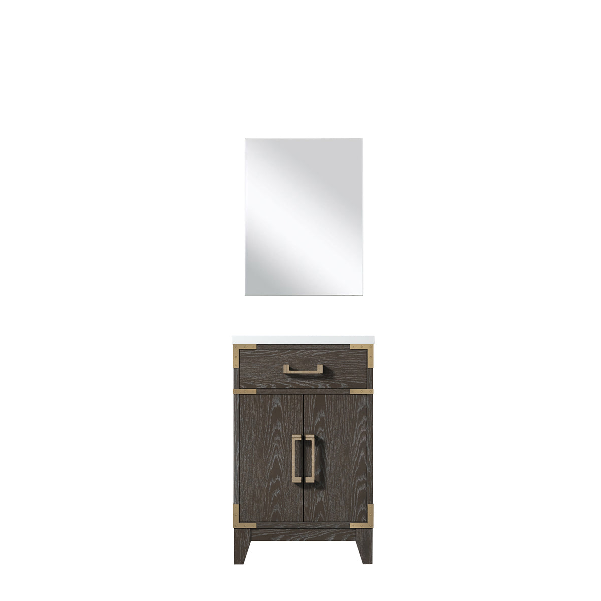 Lexora Laurel 20 in. Brown Oak Single Sink Bath Vanity