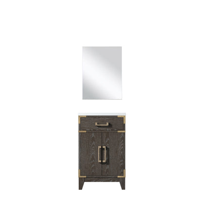 Lexora Laurel 20 in. Brown Oak Single Sink Bath Vanity