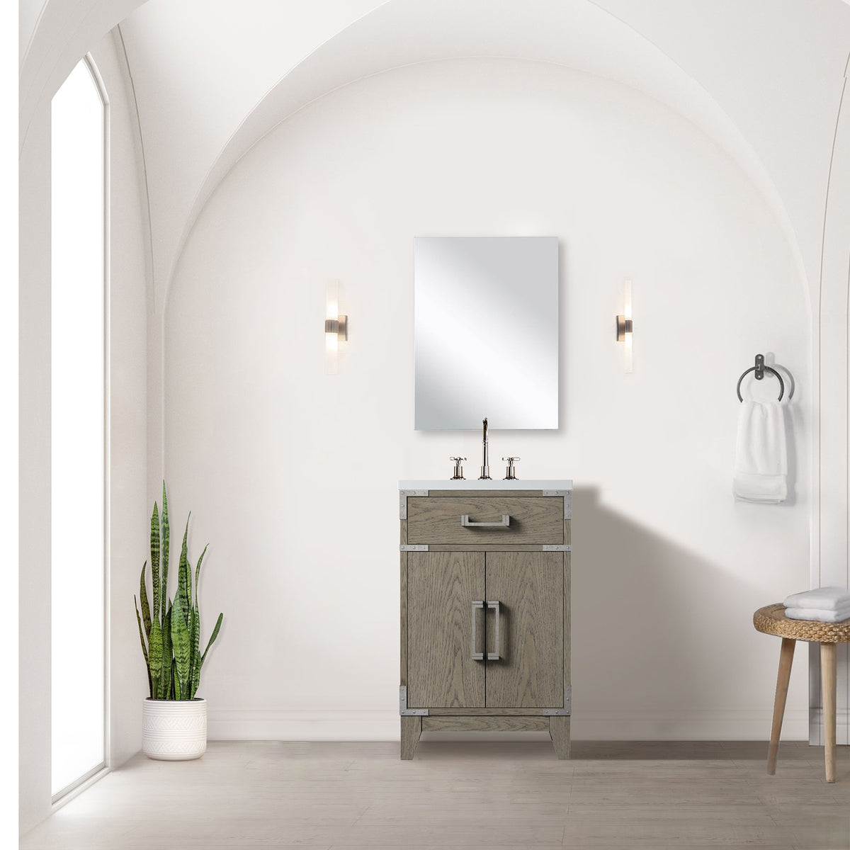 Lexora Laurel 20 in. Grey Oak Single Sink Bath Vanity