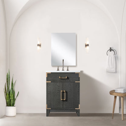 Lexora Laurel 24 in. Black Oak Single Sink Bath Vanity