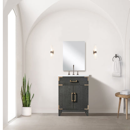 Lexora Laurel 24 in. Black Oak Single Sink Bath Vanity