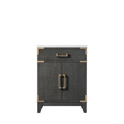 Lexora Laurel 24 in. Black Oak Single Sink Bath Vanity
