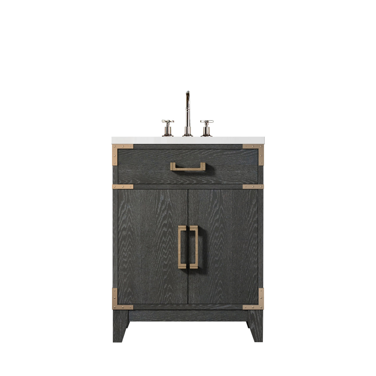 Lexora Laurel 24 in. Black Oak Single Sink Bath Vanity