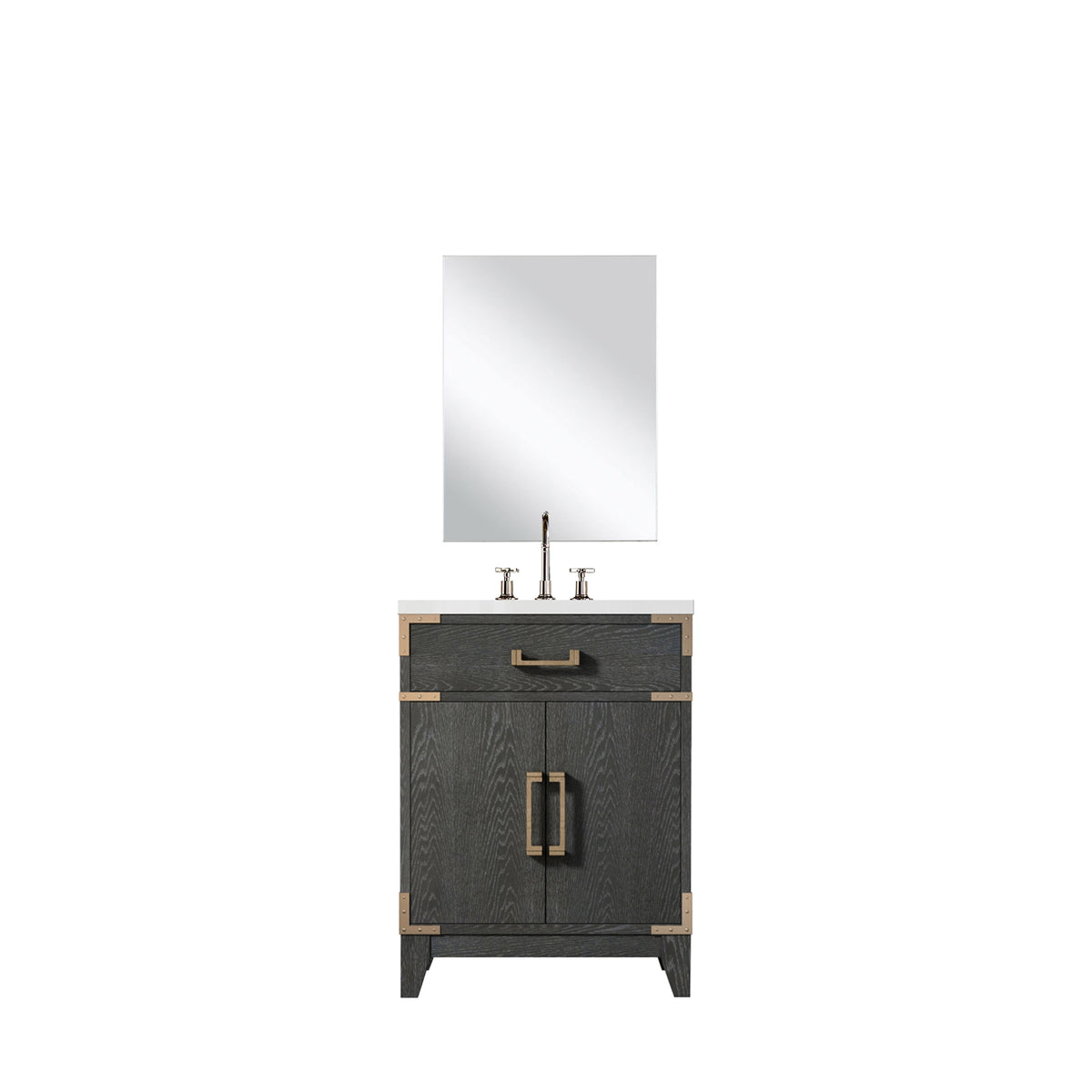 Lexora Laurel 24 in. Black Oak Single Sink Bath Vanity