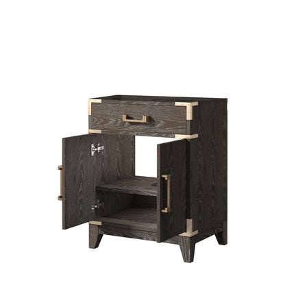 Lexora Laurel 24 in. Brown Oak Single Sink Bath Vanity