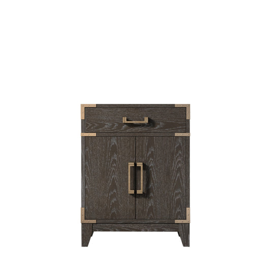 Lexora Laurel 24 in. Brown Oak Single Sink Bath Vanity