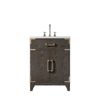 Lexora Laurel 24 in. Brown Oak Single Sink Bath Vanity